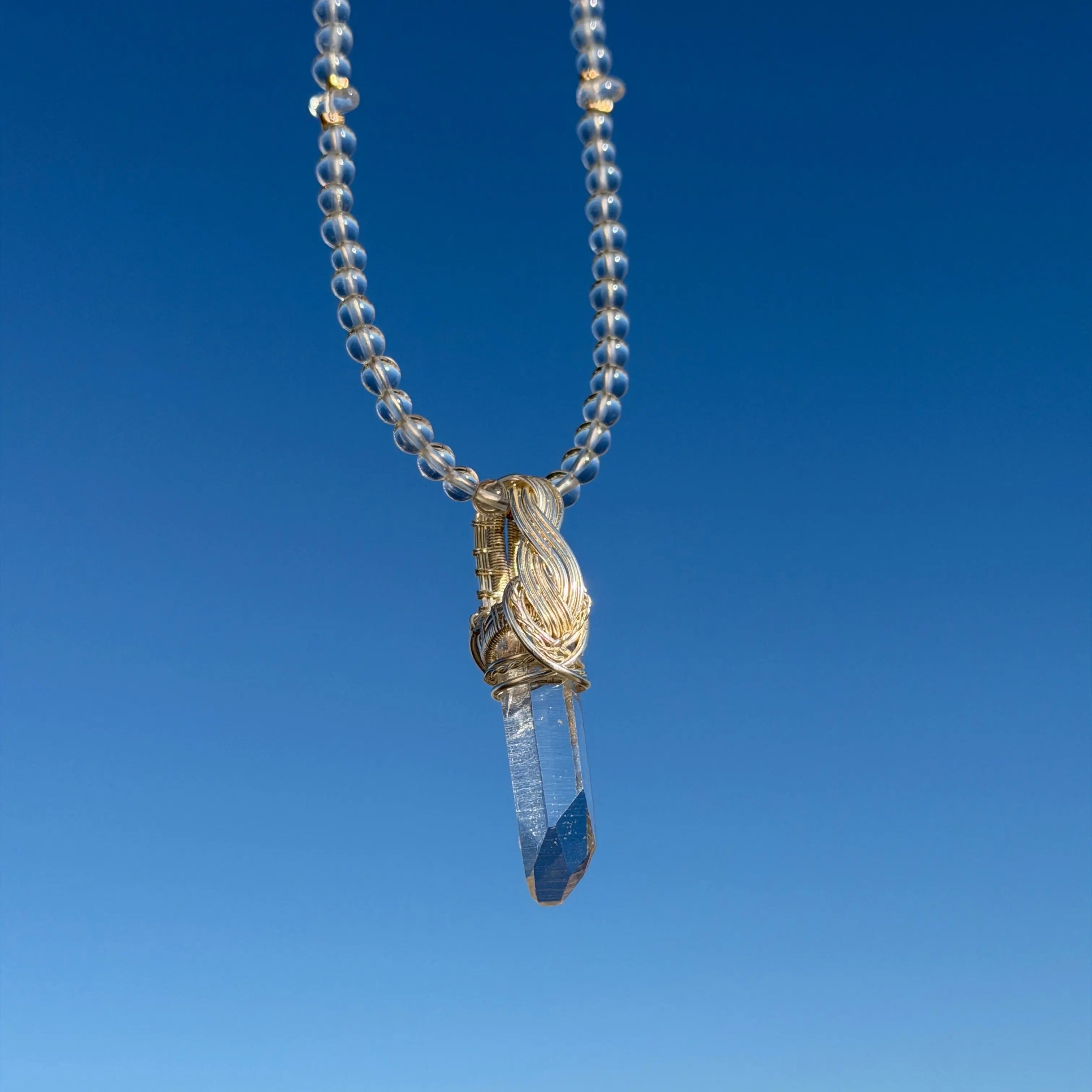 Akashic Peak - Himalayan Quartz Point Handwired Necklace view 3